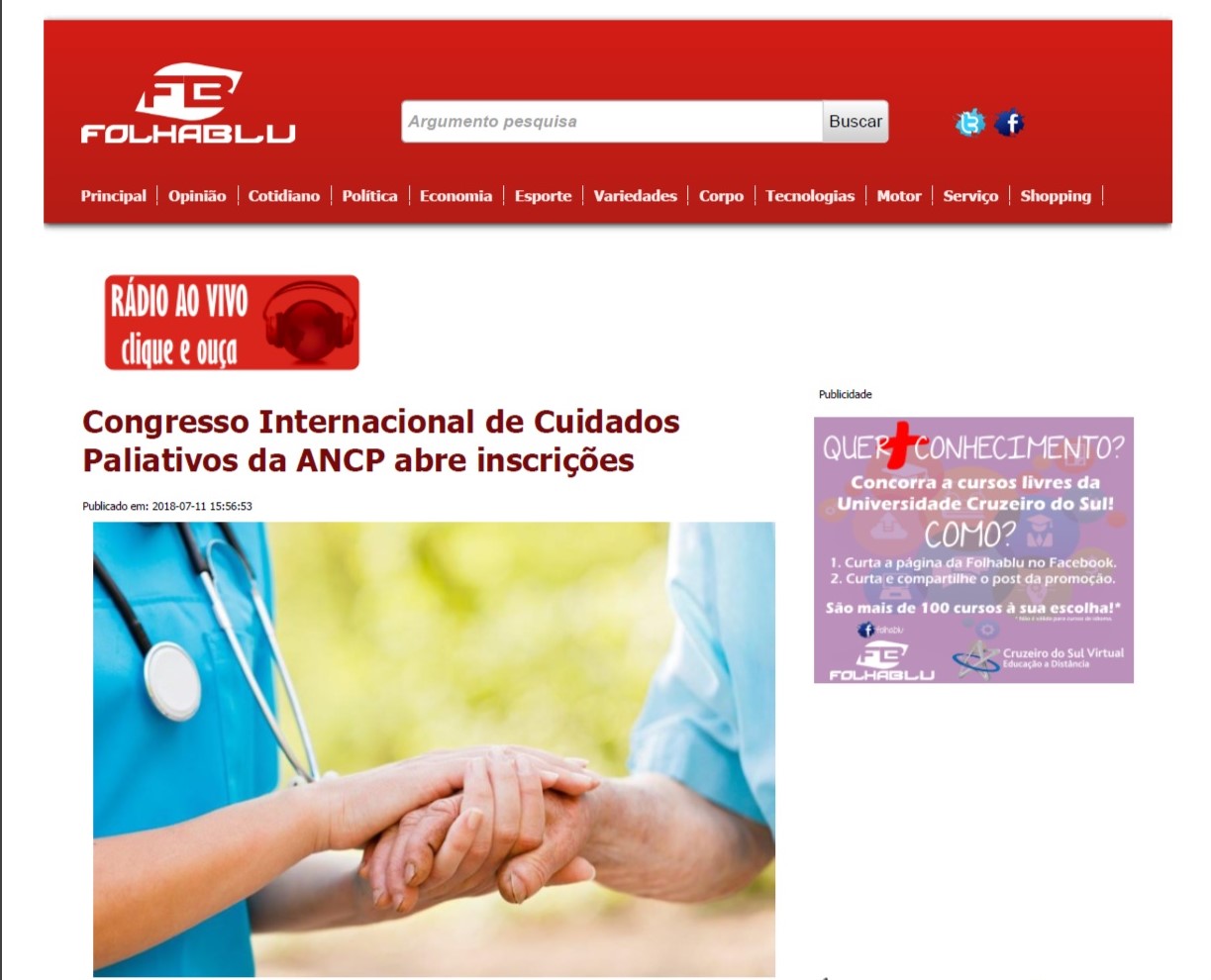 Congresso Internacional de Cuidados Paliativos da ANCP abre inscrições