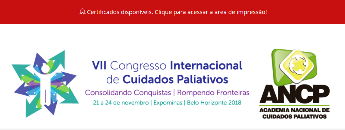Os Anais e Certificados do VII Congresso Internacional de Cuidados Paliativos da ANCP já estão disponíveis