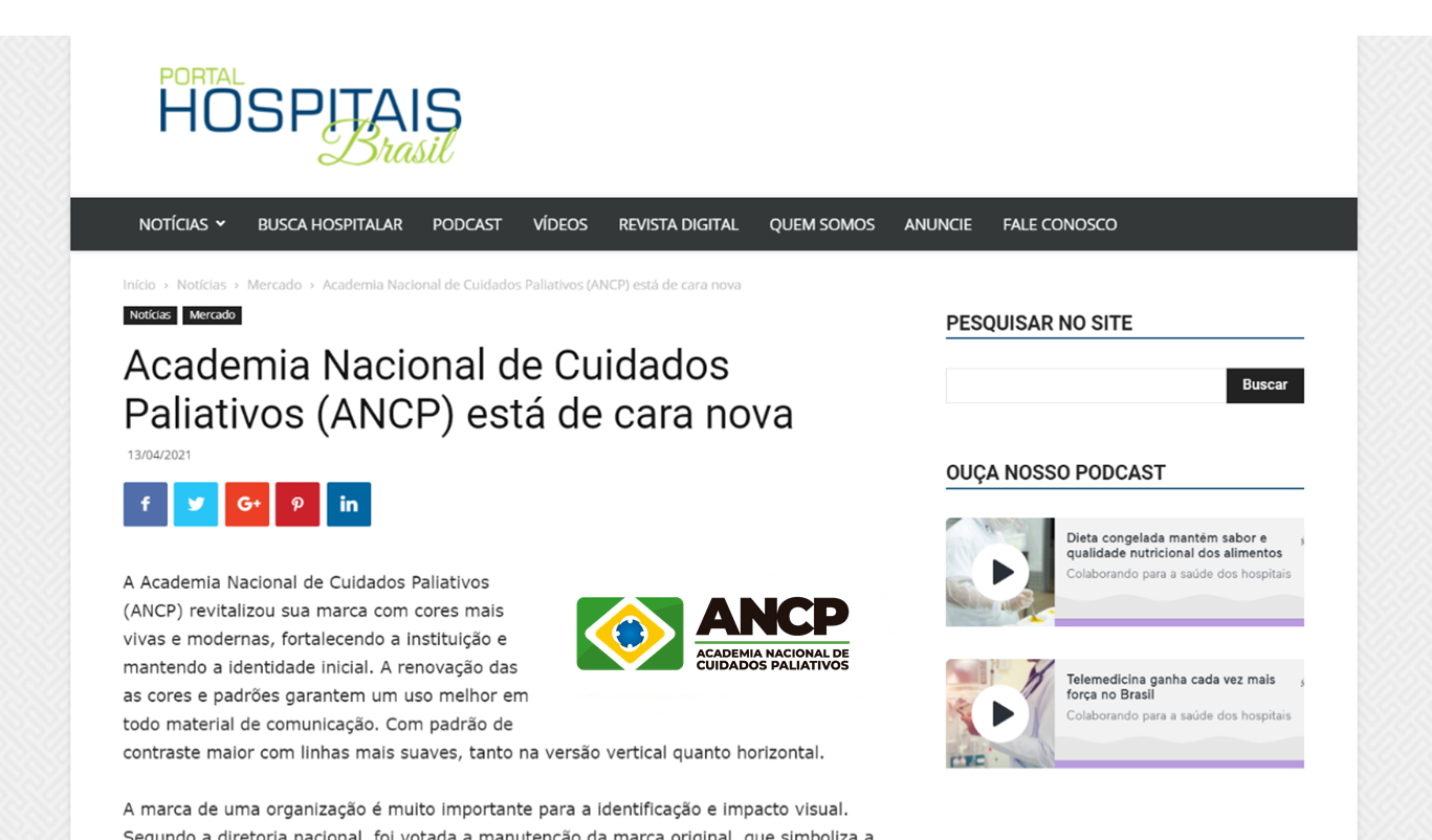 Academia Nacional de Cuidados Paliativos (ANCP) está de cara nova