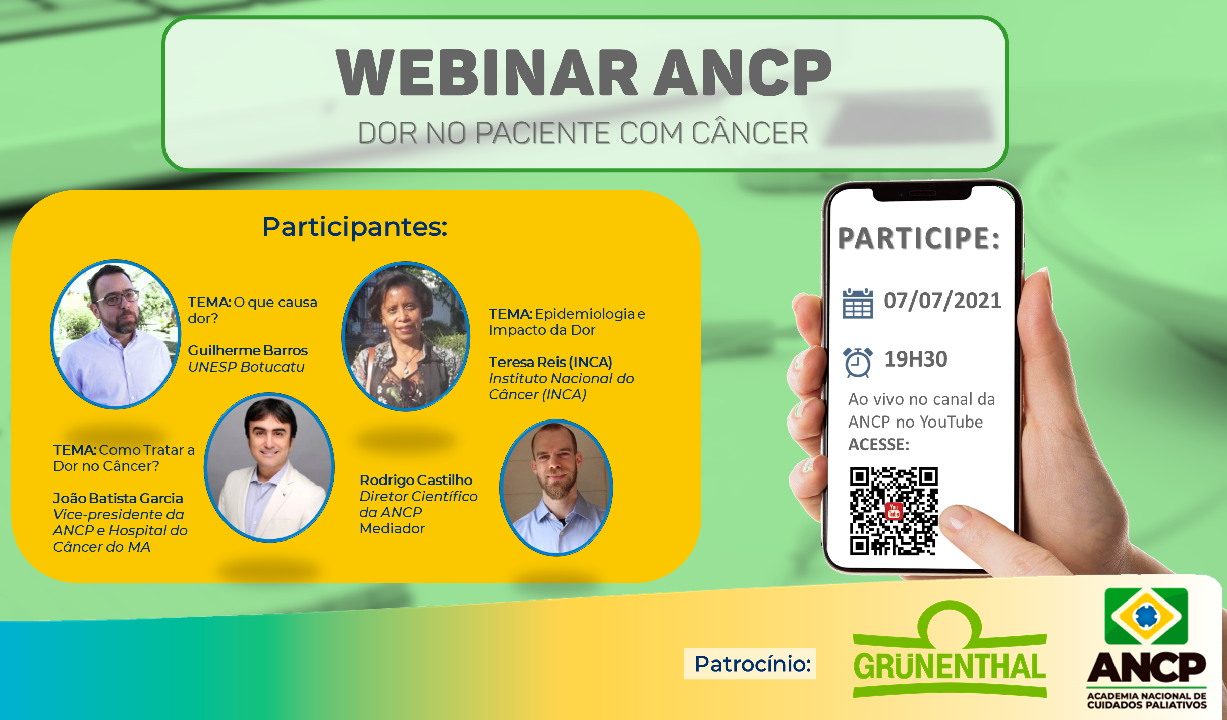 ANCP realiza Webinar Dor no Paciente com Câncer