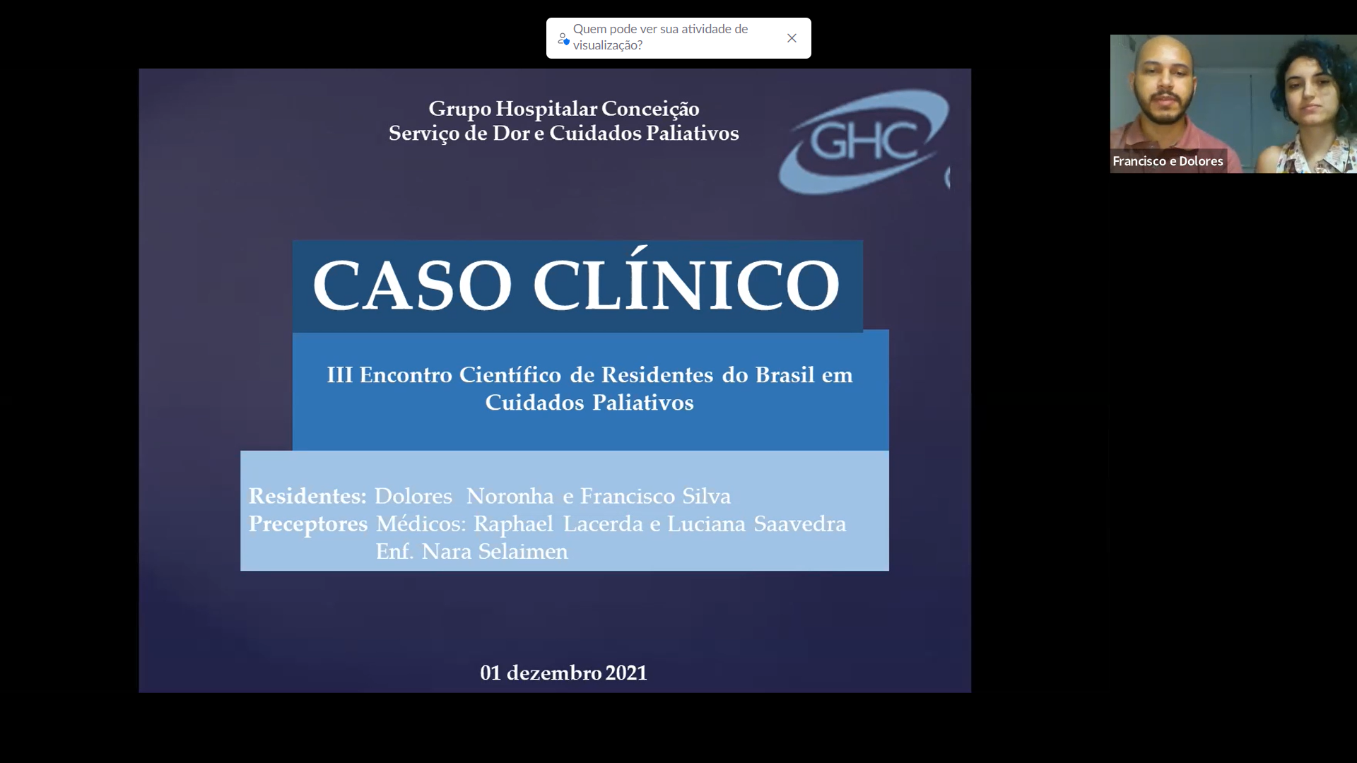 III Encontro Científico de Residentes do Brasil em Cuidados Paliativos discutiu caso complexo em UTIp