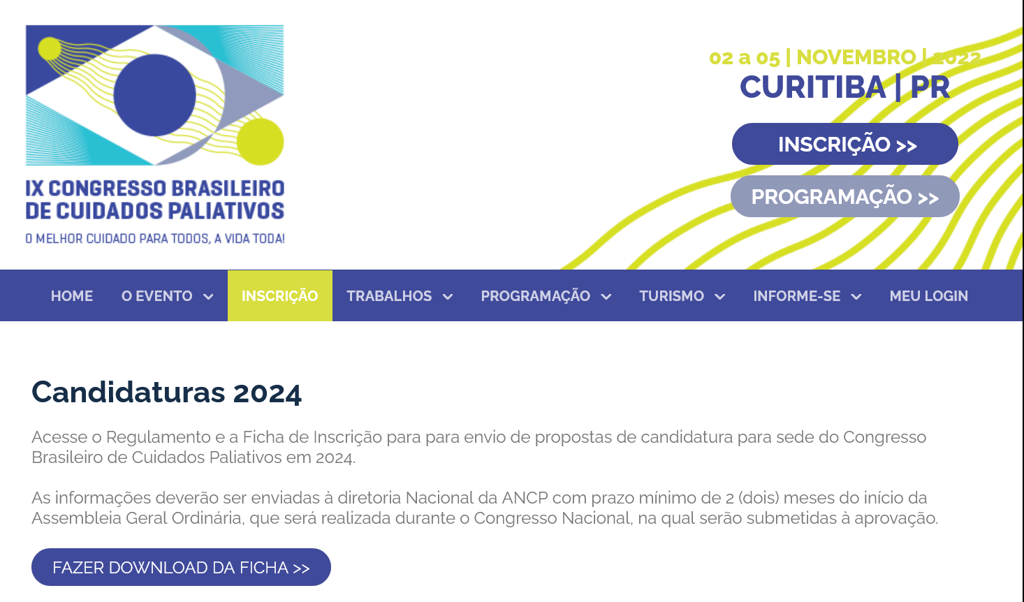 ANCP abre candidatura para cidade para sede do Congresso Brasileiro de Cuidados Paliativos em 2024