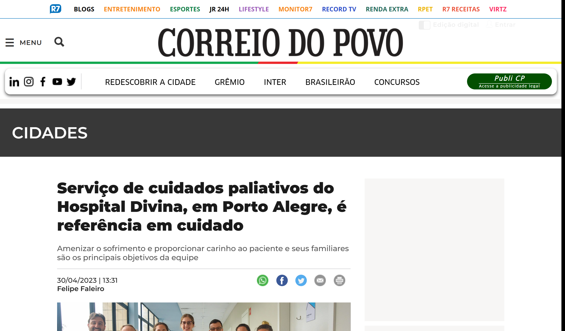 Serviço de cuidados paliativos do Hospital Divina, em Porto Alegre, é referência em cuidado
